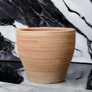 Range of Terracotta Pots 46 egg planter on a black marble floor