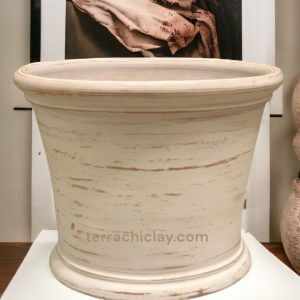 antique clay planter in decor