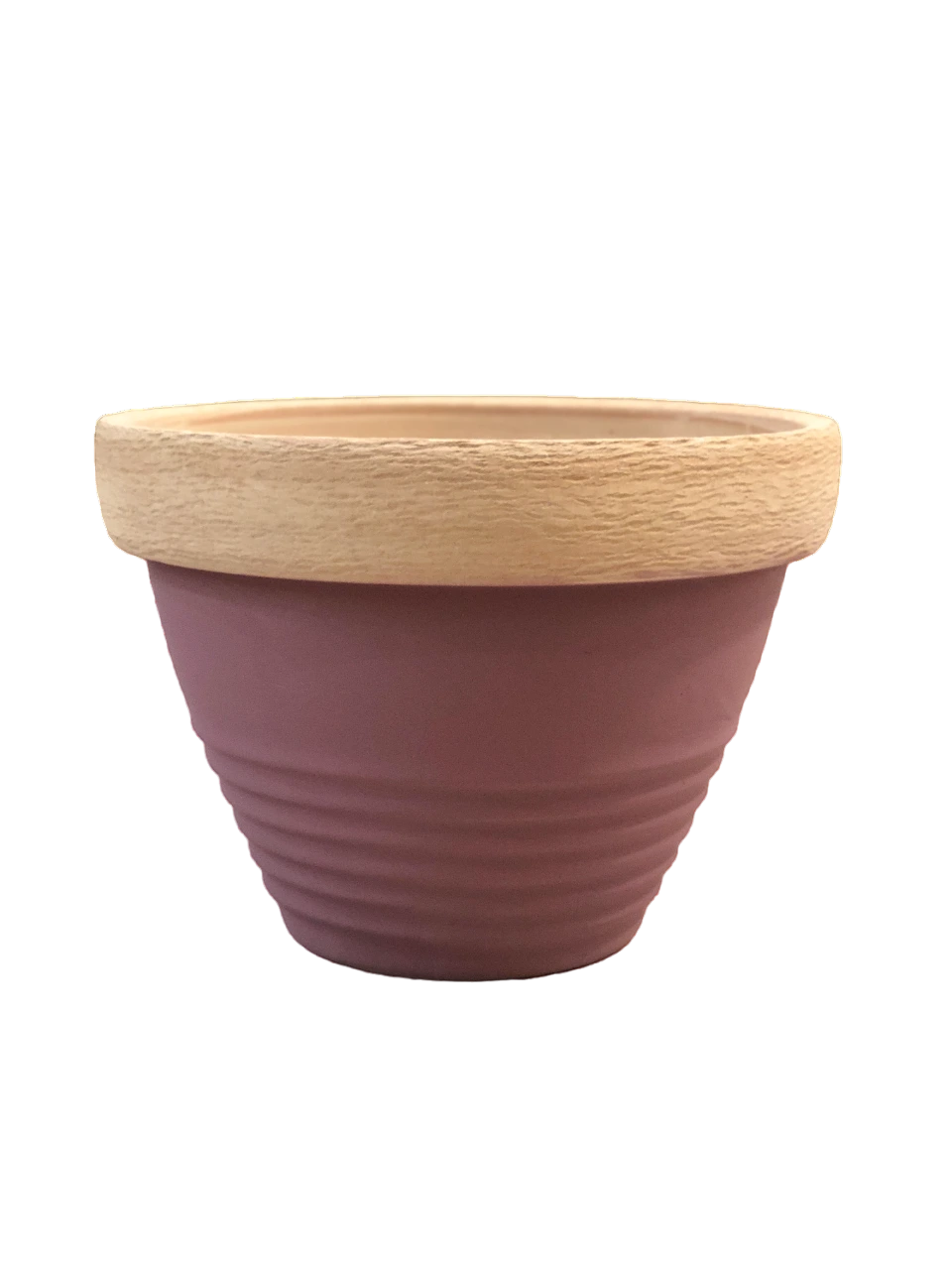 40cm stackable machine-made terracotta pot in colored finish demonstrating space-efficient design